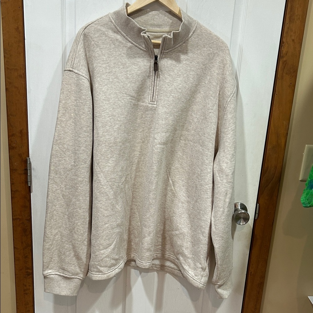 3XL Quarter-Zip Raglan Long Sleeve Sweatshirt: